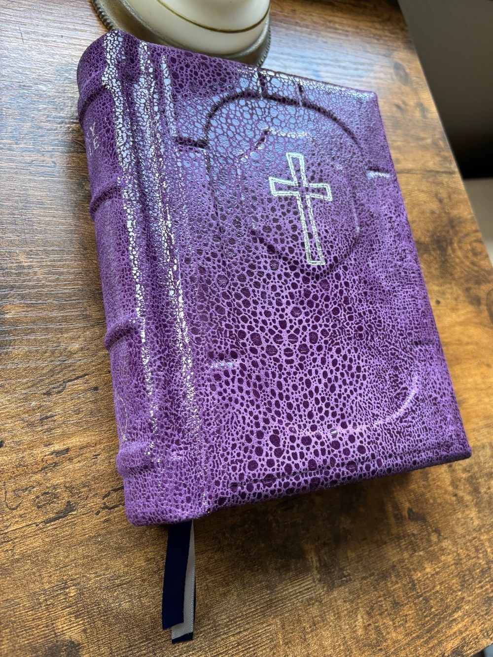 ESV Bible with Apocrypha Custom Rebound Purple Leather Cambridge Handmade